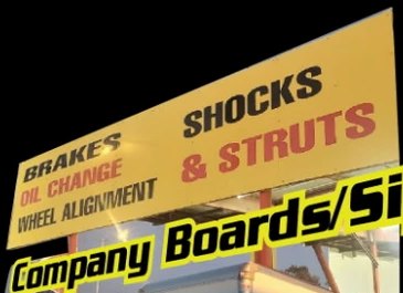 Auto service company sign board